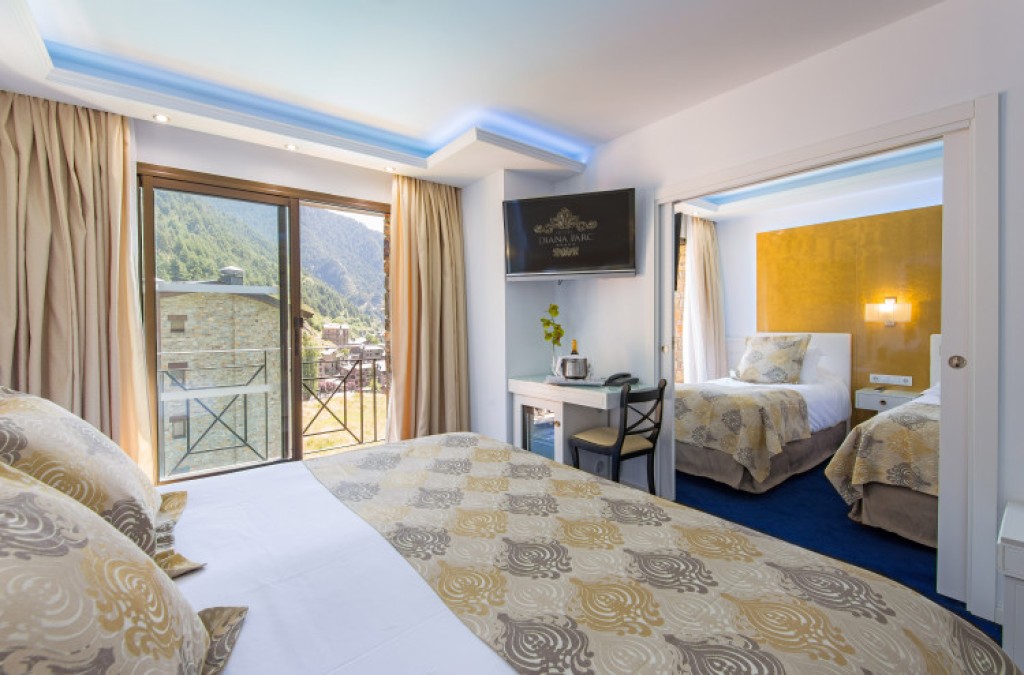 Aire fresco en Andorra en habitación con hidromasaje en hotel 5* de lujo